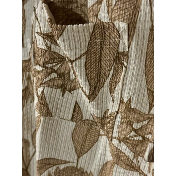 Vox Populi NWT collared button up Hawaiian floral leaves shirt sz Medium tan - Picture 3 of 5